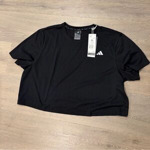 Adidas Women's Black Logo Crop Top